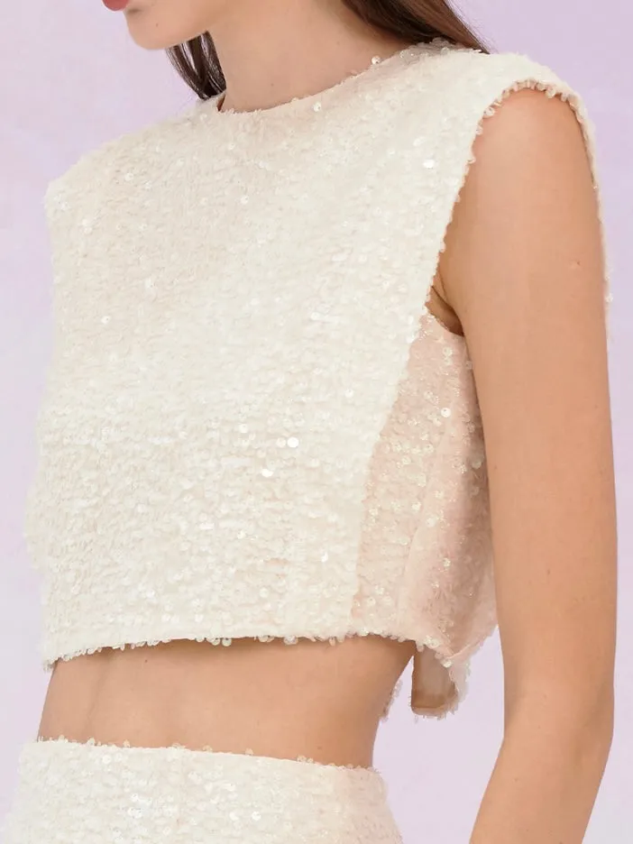 Gavriella Light Pink Sequin Top