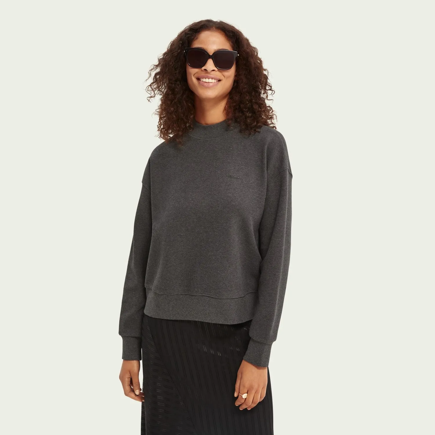High Neck Relaxed Fit Sweater (Grey)