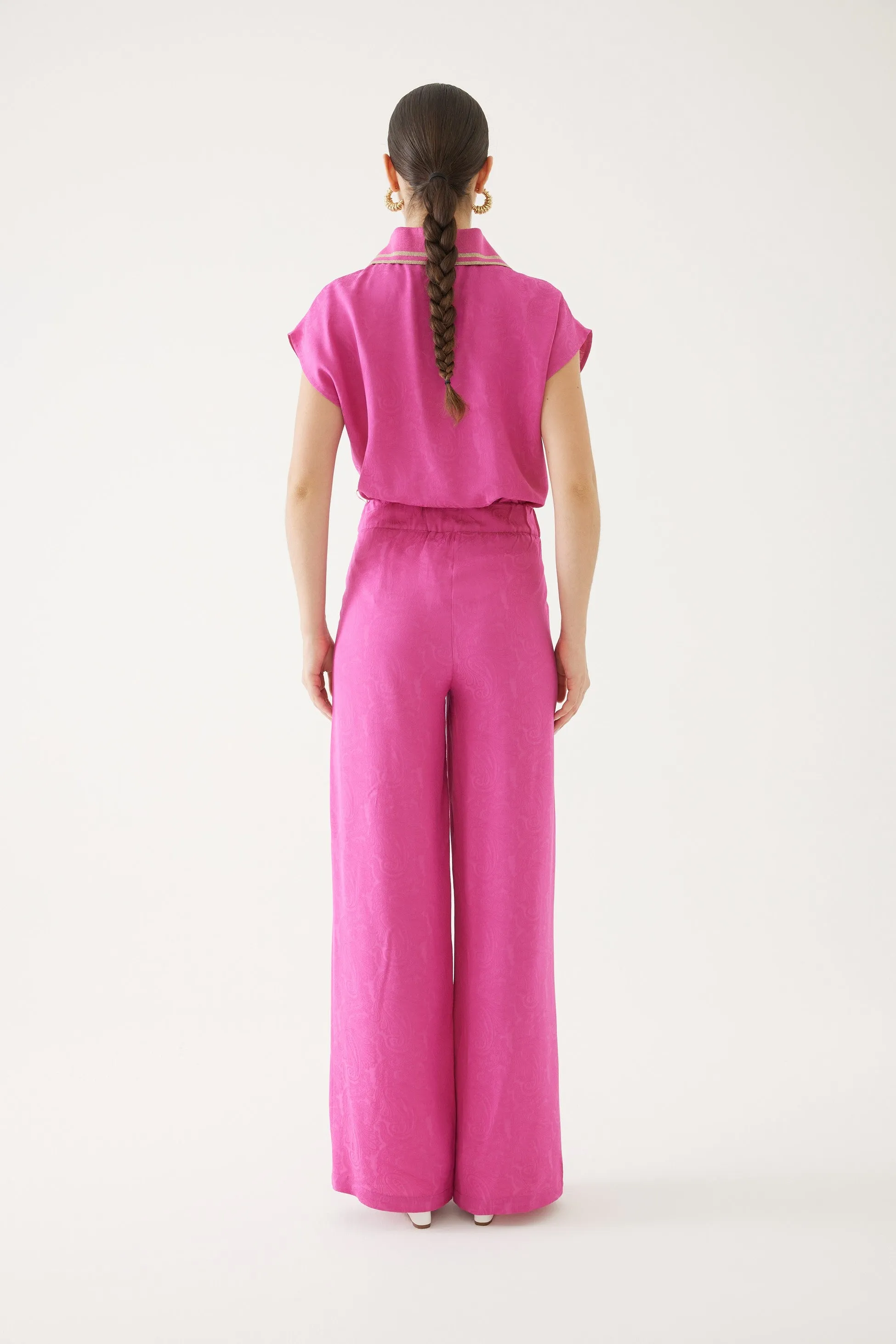 High Waist Pink Baggy Trousers