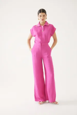 High Waist Pink Baggy Trousers