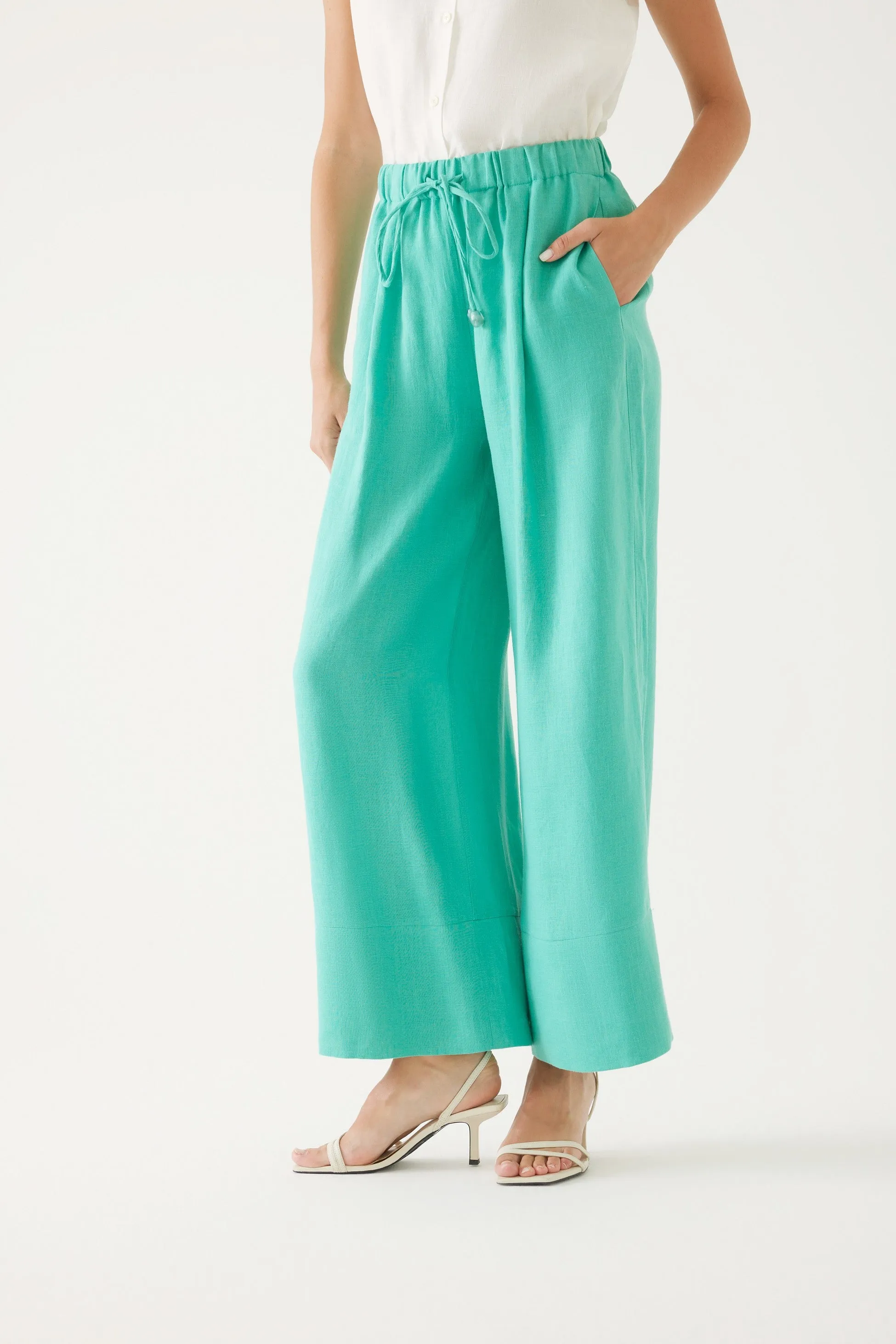 High Waist Tie Detailed Trousers