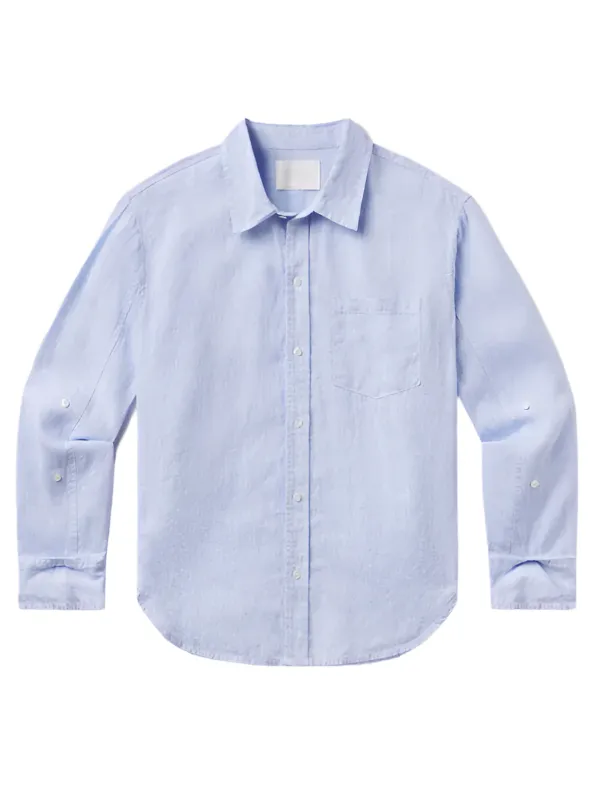 Kayla Shrunken Linen Shirt in Glint