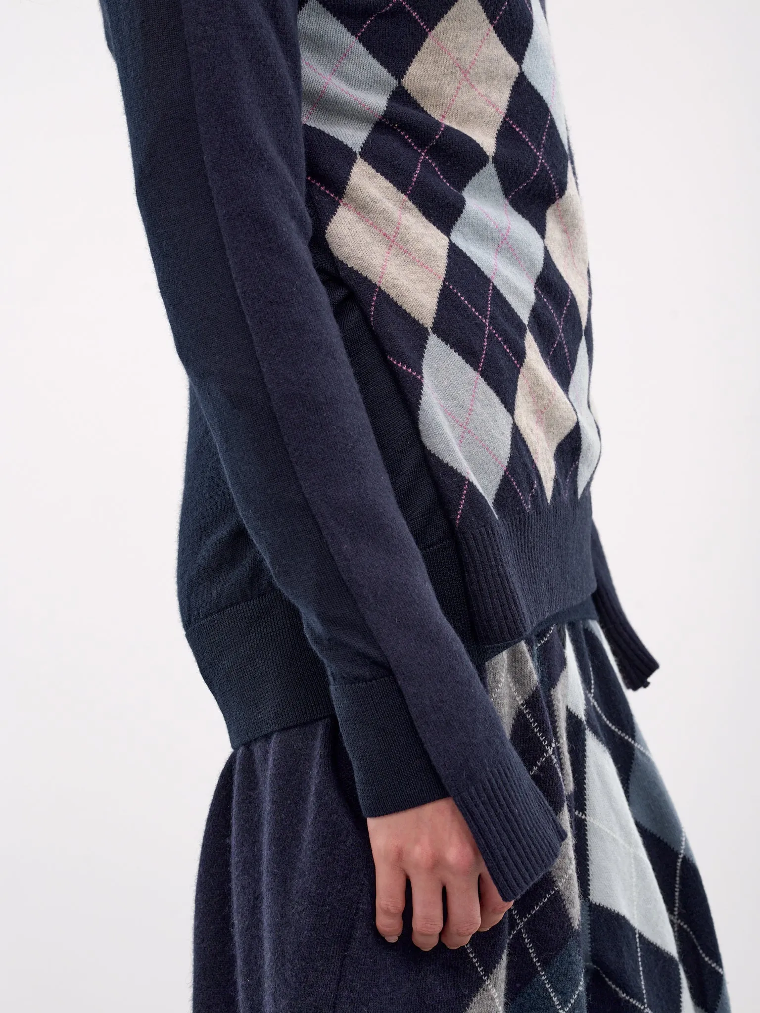 Knit Sweater (W24031KA11-GREY-BROWN)