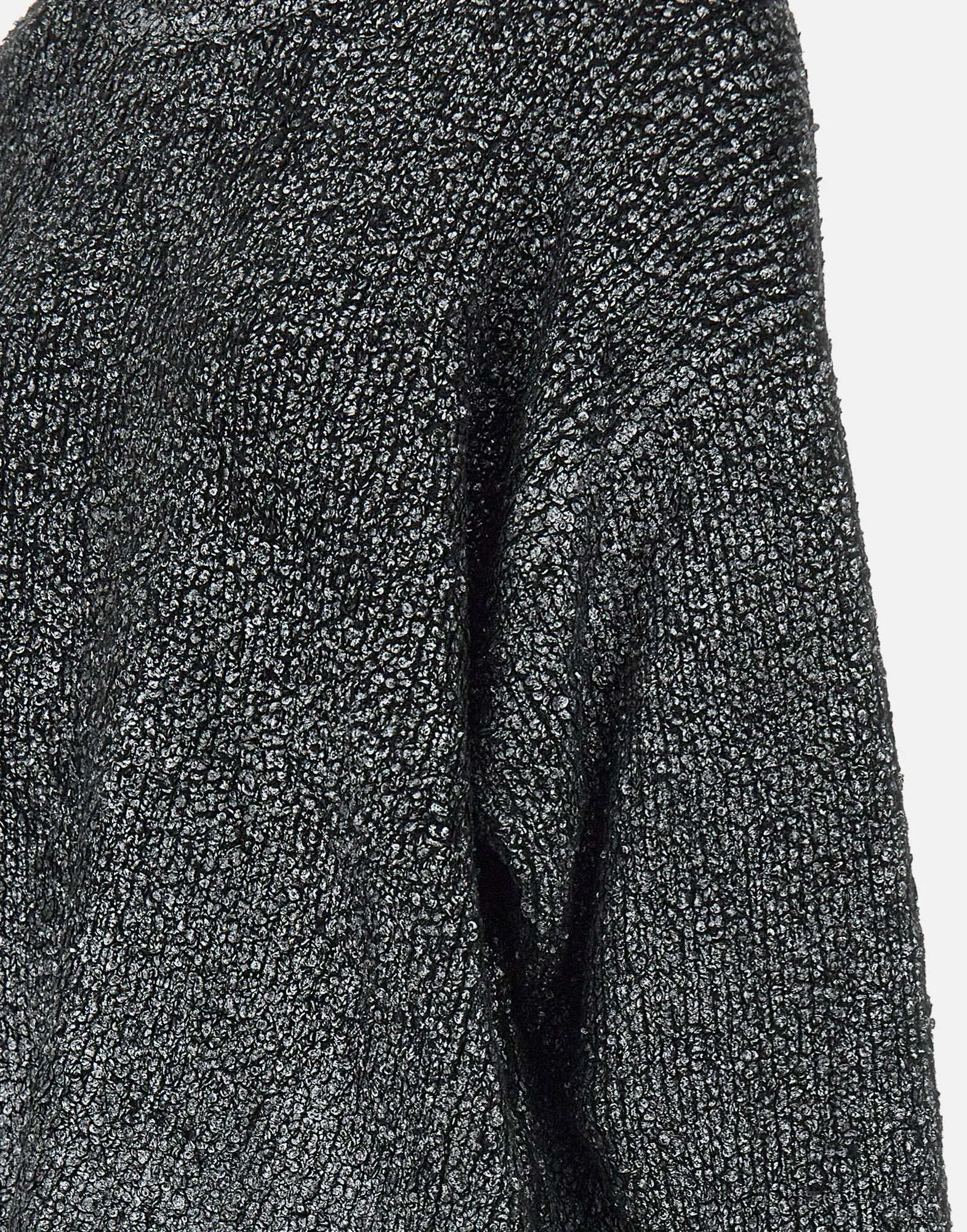 Laminated Bouclè Black Sweater