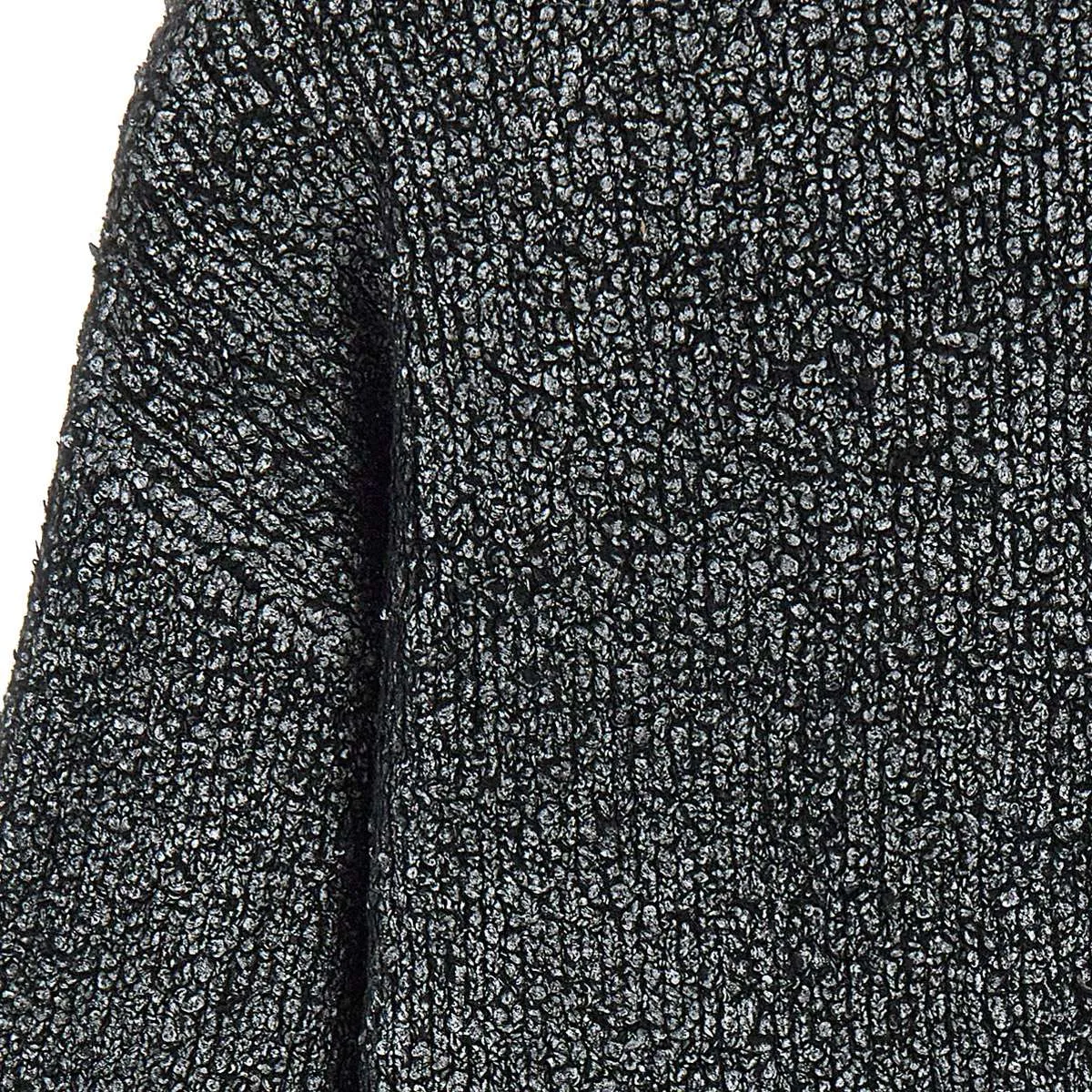 Laminated Bouclè Black Sweater