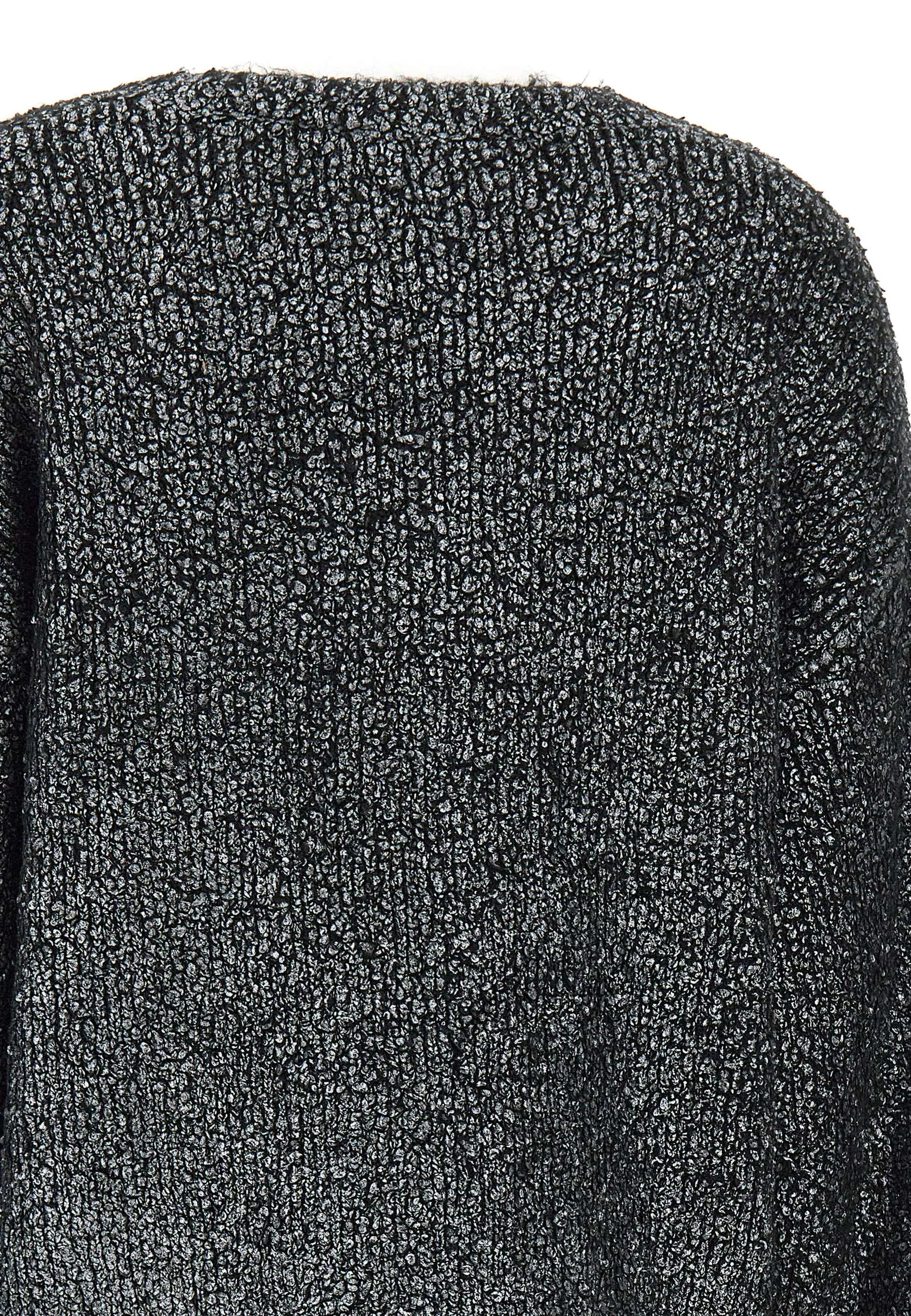Laminated Bouclè Black Sweater