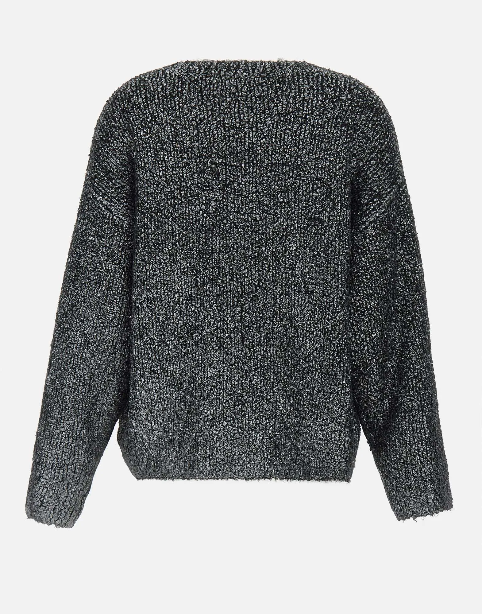 Laminated Bouclè Black Sweater