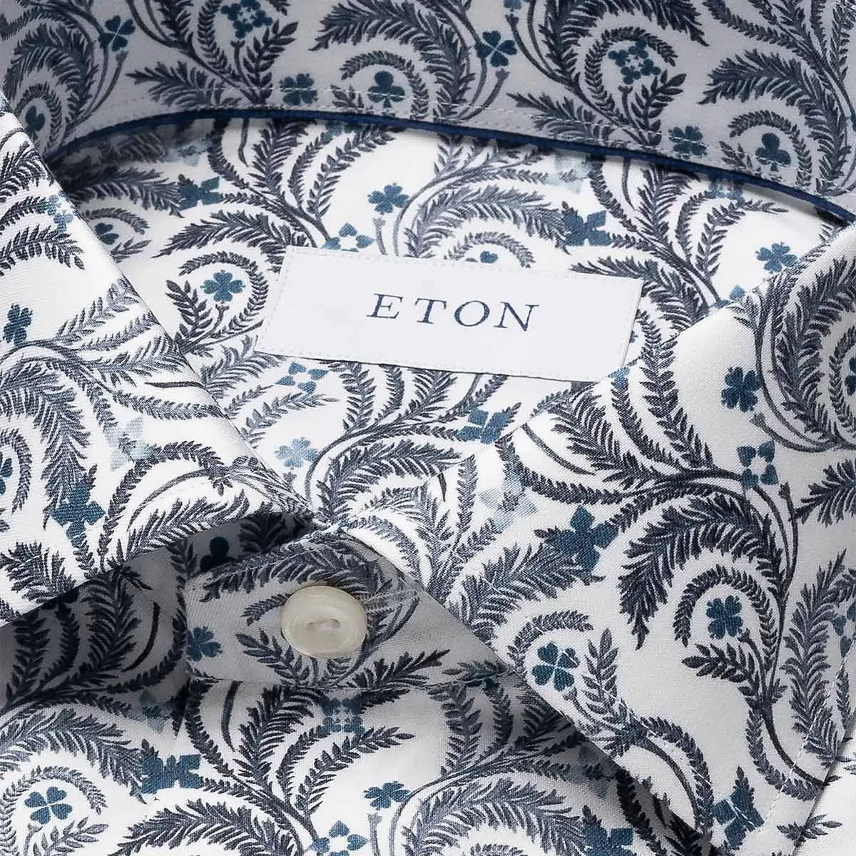 Light Blue Floral Signature Slim Fit Twill Shirt
