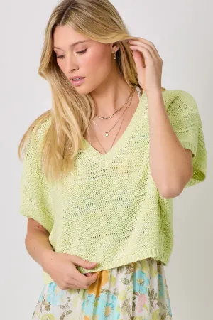 Lime V-Neck Sweater