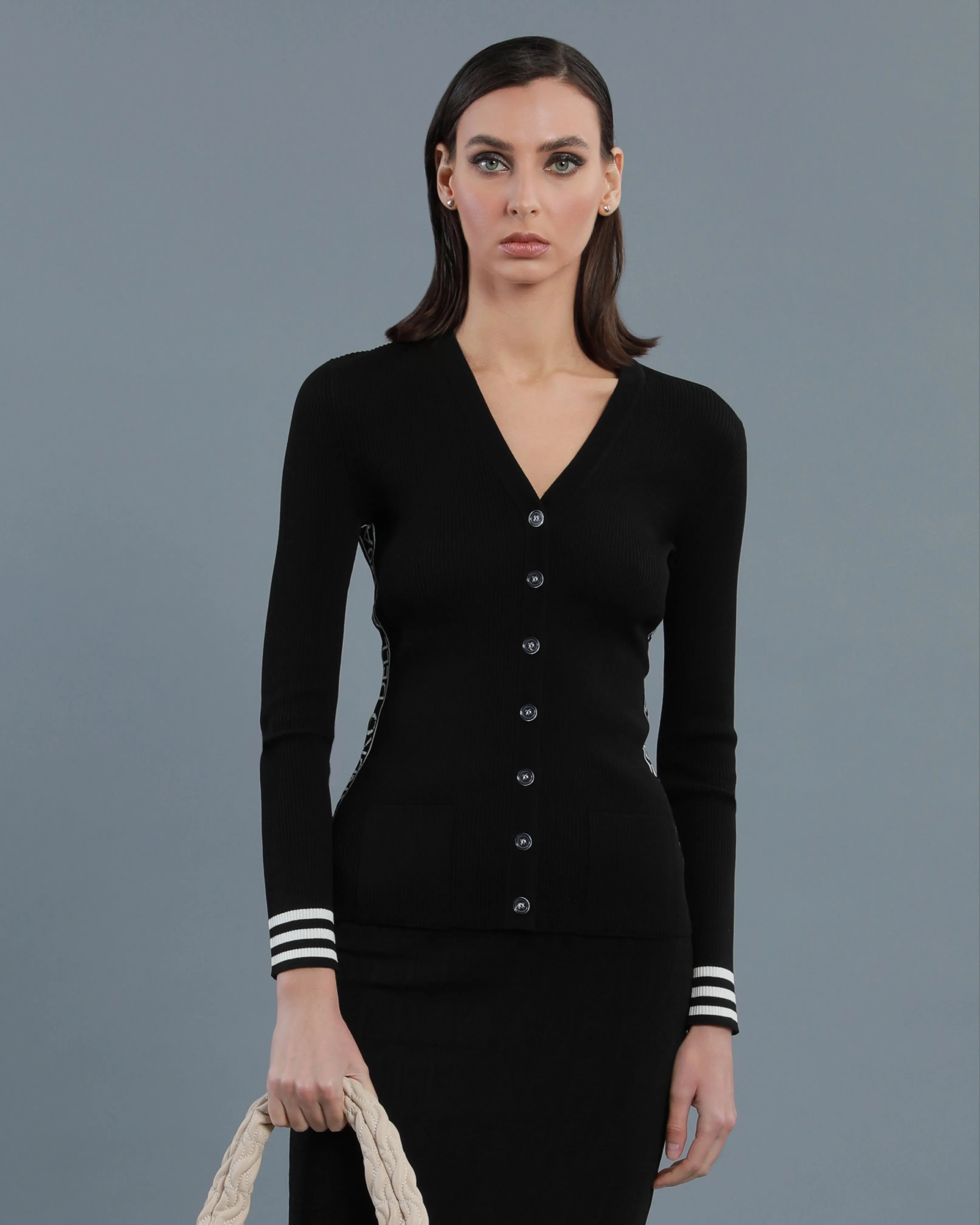 Logo Tape Cardigan