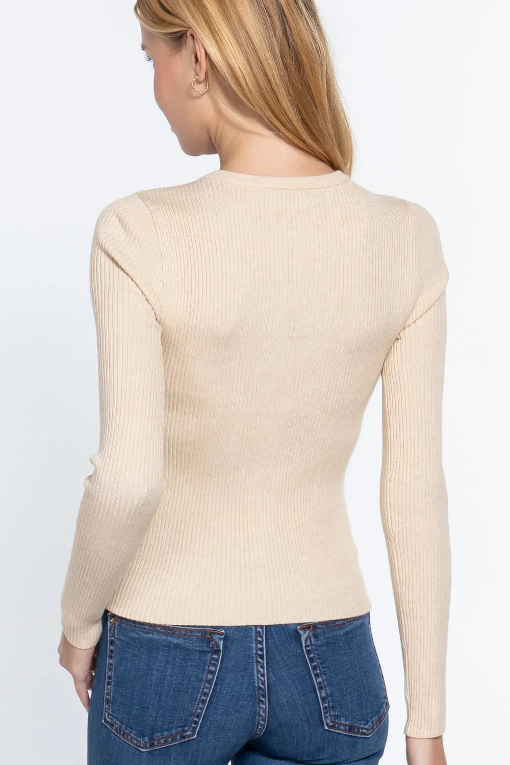 Long Sleeve Crew Neck Basic Cardigan | Classic Comfort and Timeless Style