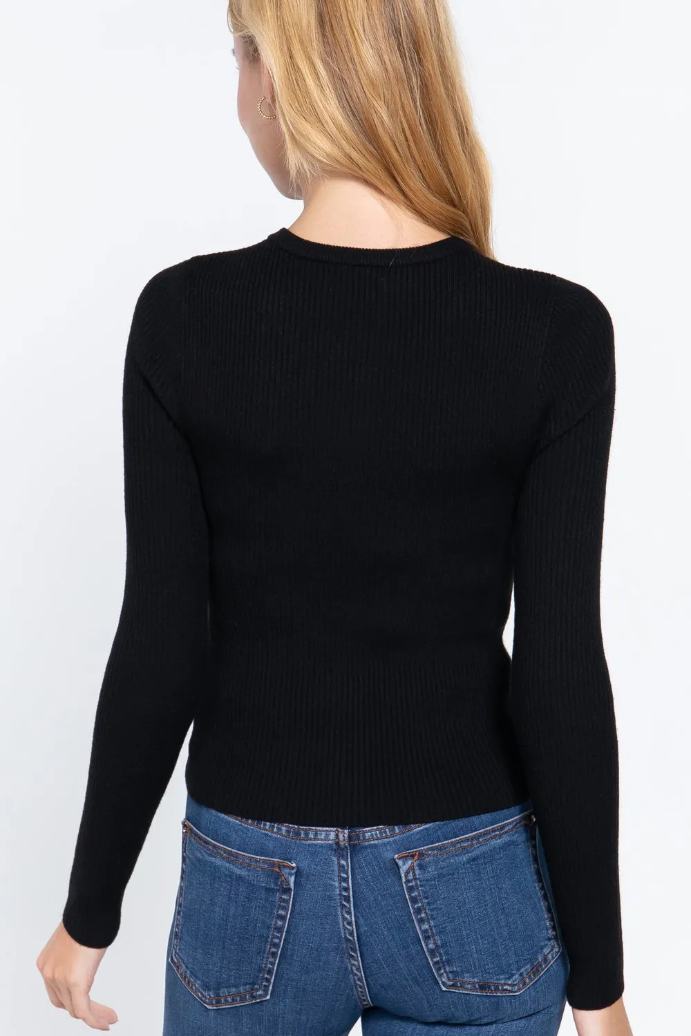 Long Sleeve Crew Neck Basic Cardigan | Classic Comfort and Timeless Style