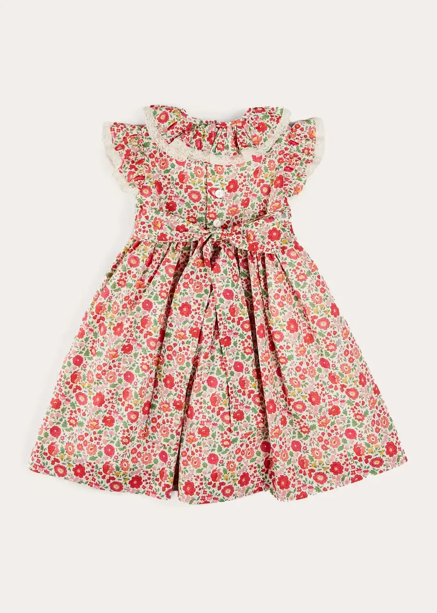 Margot Hand-Smocked Dress in Red Made with Liberty Fabric (12m-6yrs)