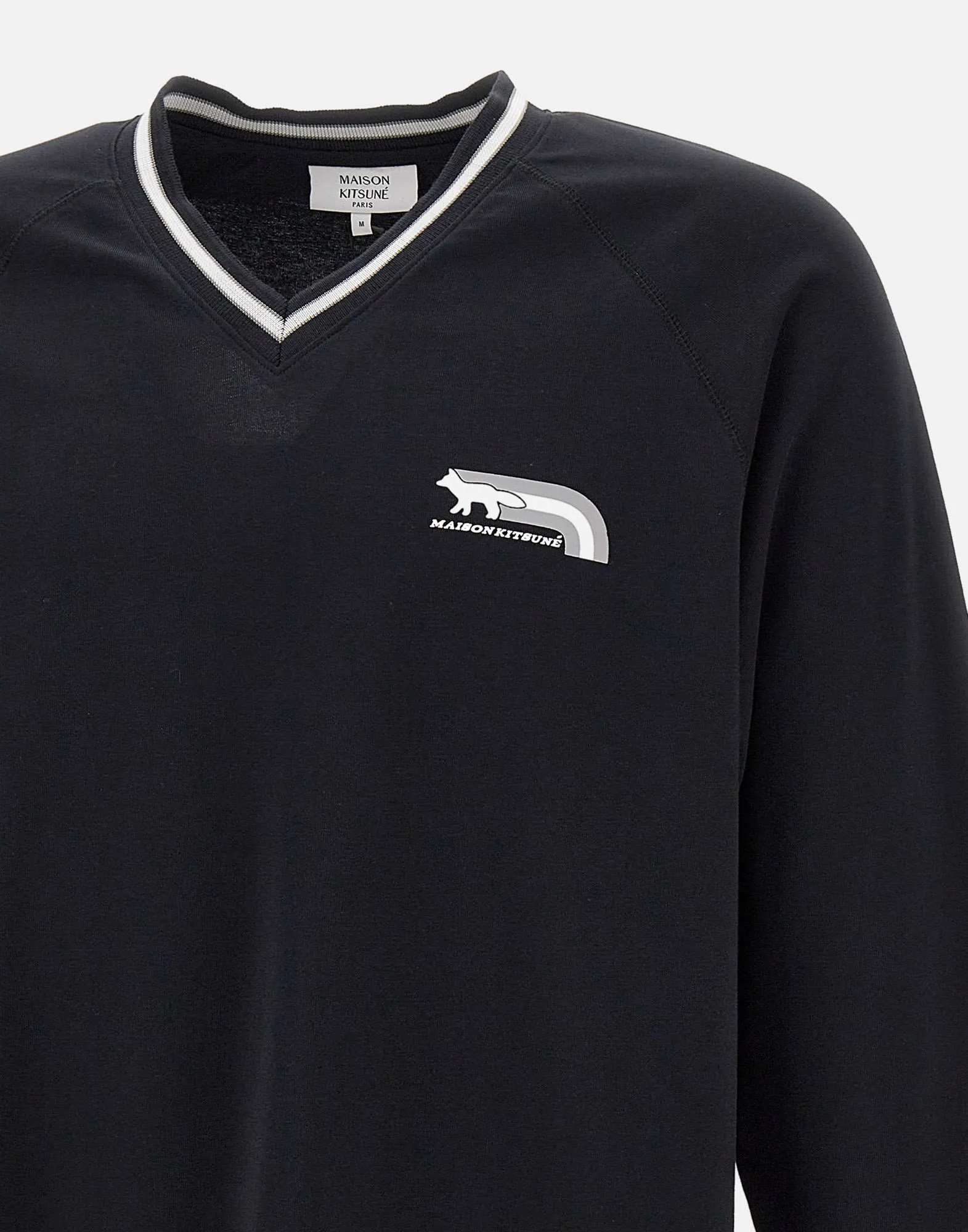 Men's Black Cotton V-Neck Sweater