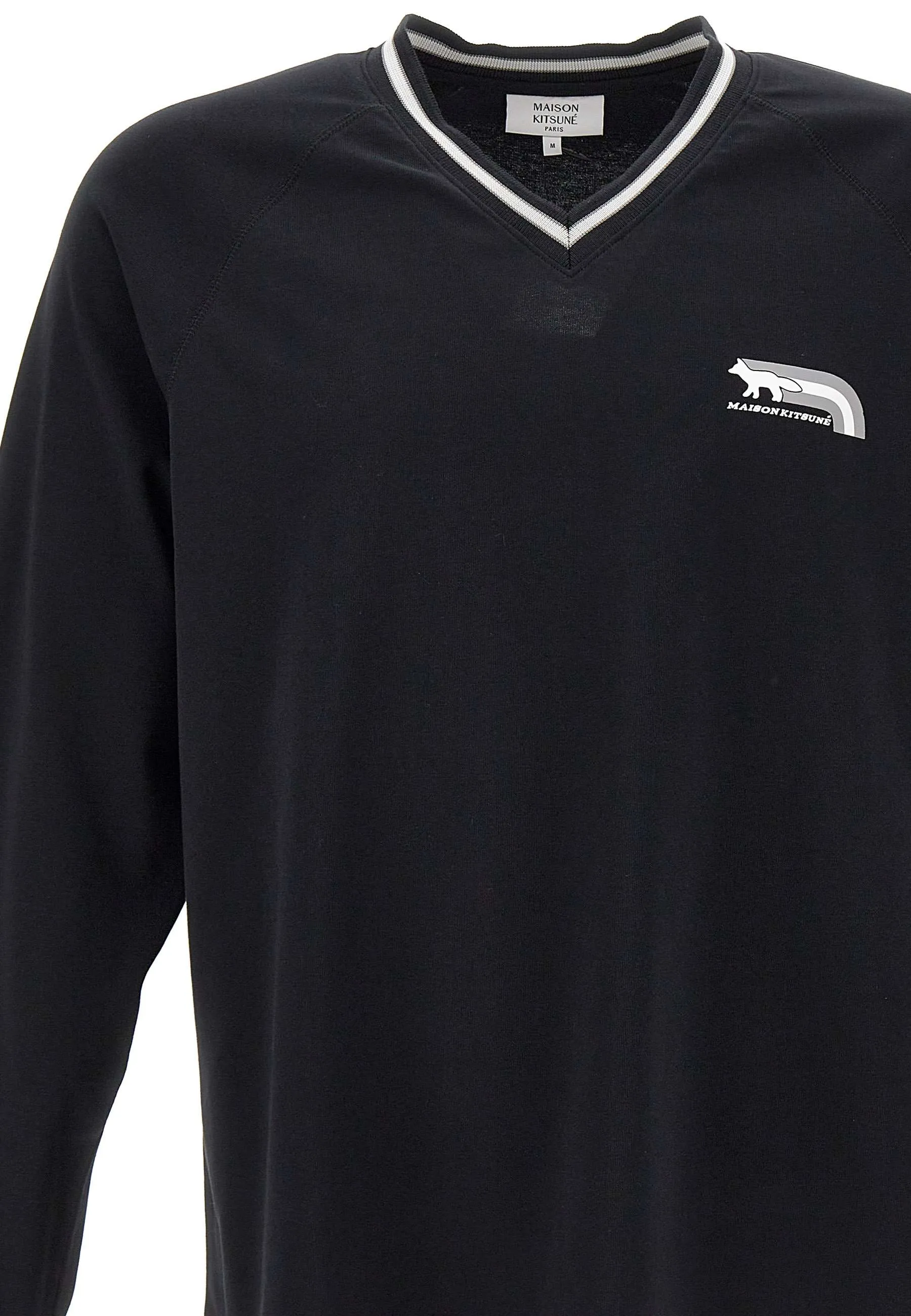 Men's Black Cotton V-Neck Sweater