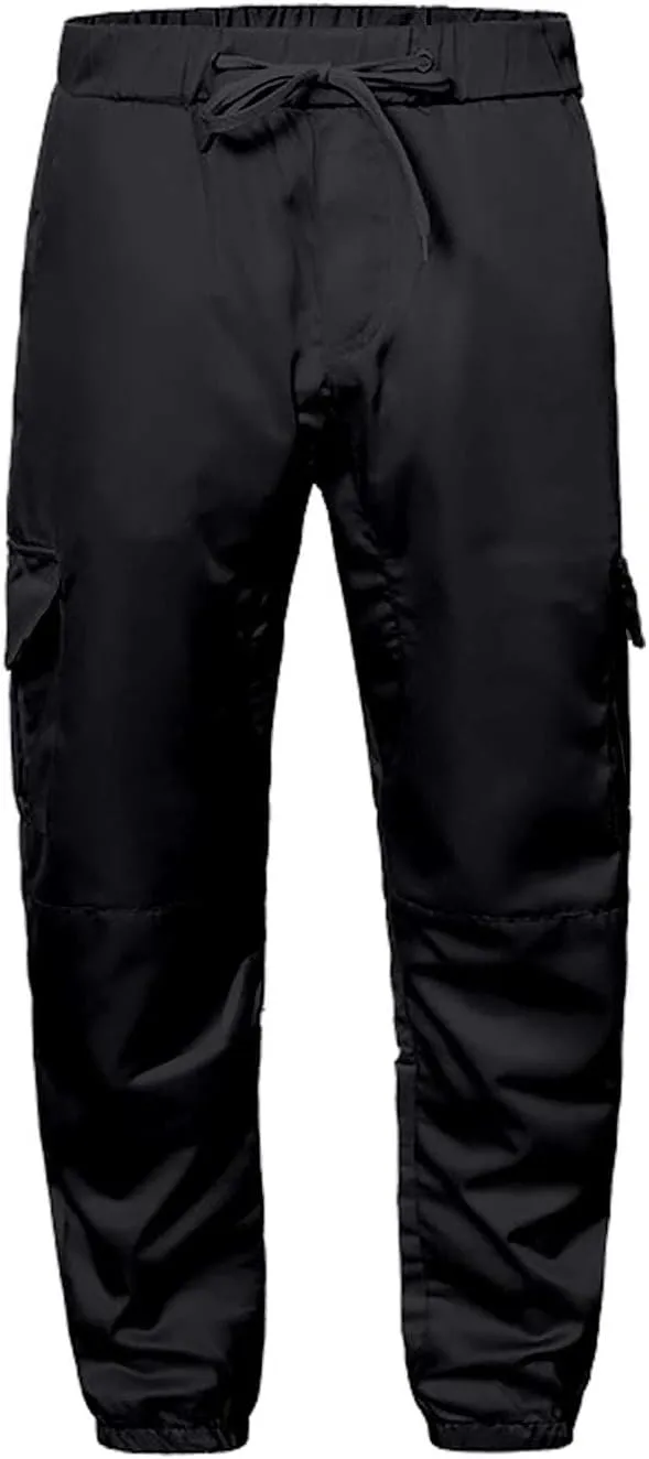 Mens Cargo Sweatpants Slim Fit with Pockets Workout Gym Lightweight Sweat Pants Elastic Waist Sweat Pants Trouser