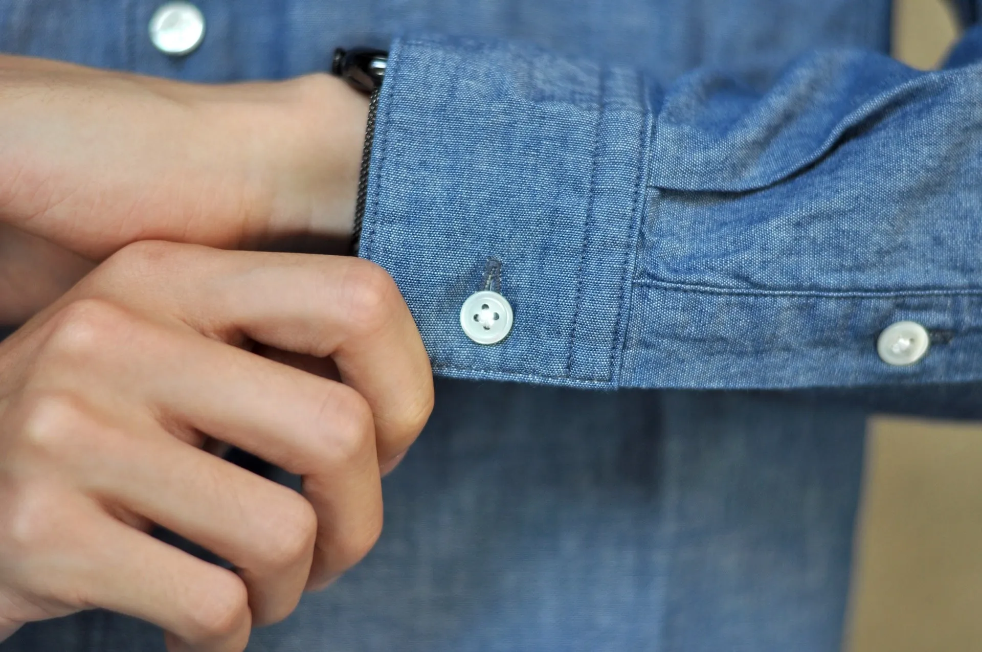 Momotaro 5oz Selvage Chambray Oxford Shirt (Indigo)