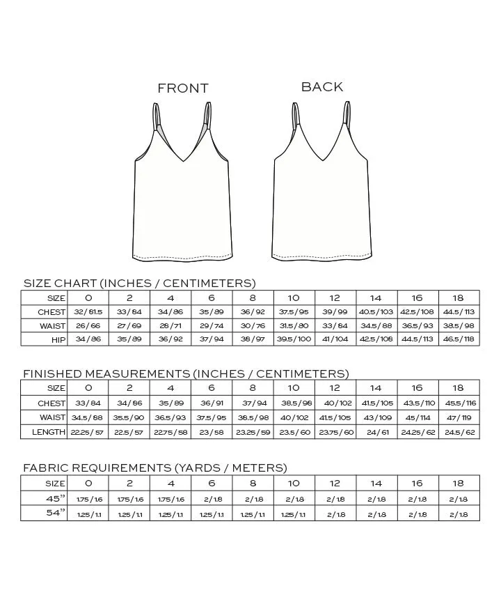 Ogden Cami Sewing Pattern - True Bias
