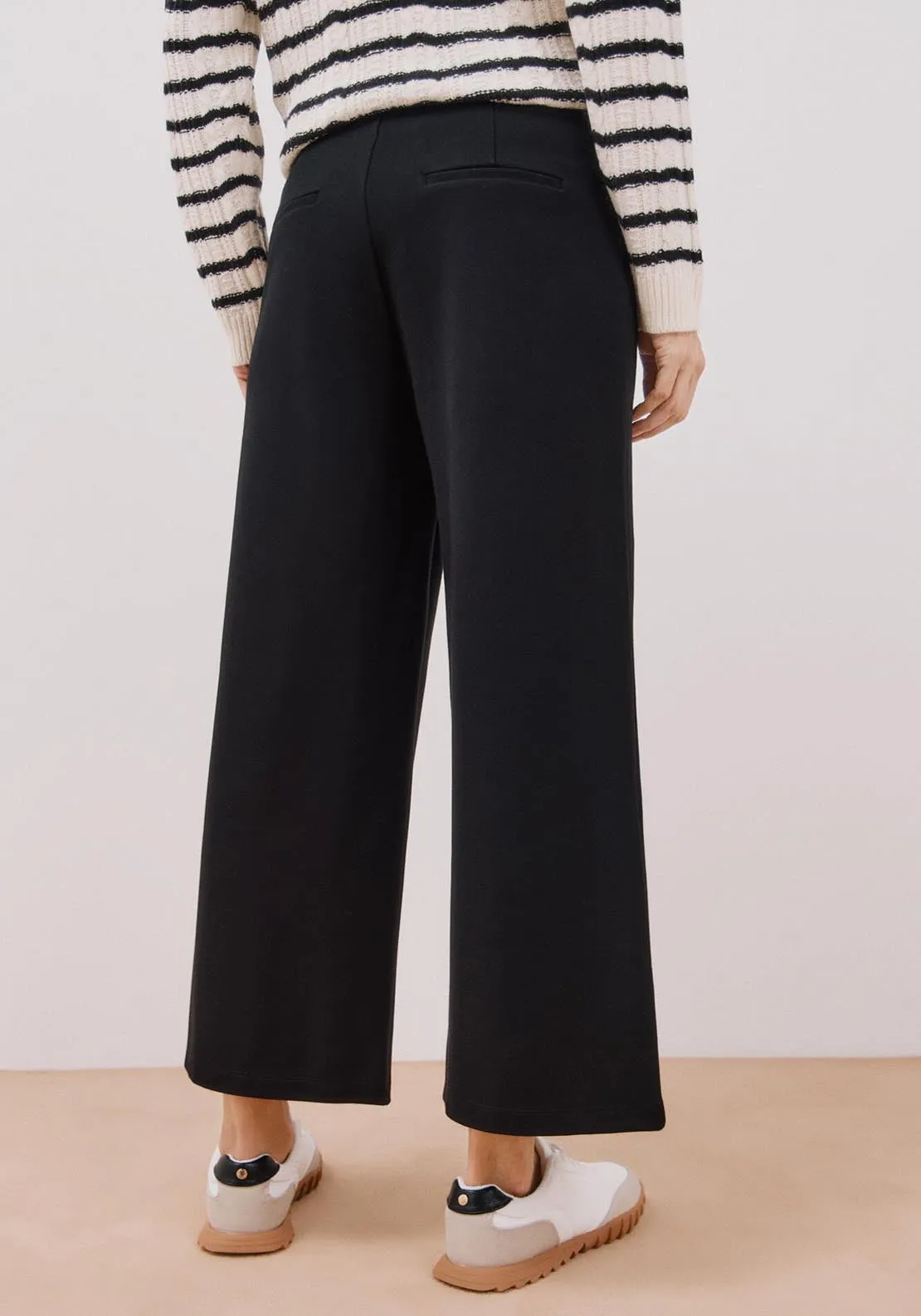 Palazzo Cut Trousers - Black
