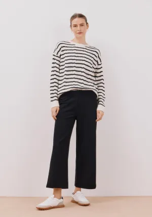 Palazzo Cut Trousers - Black
