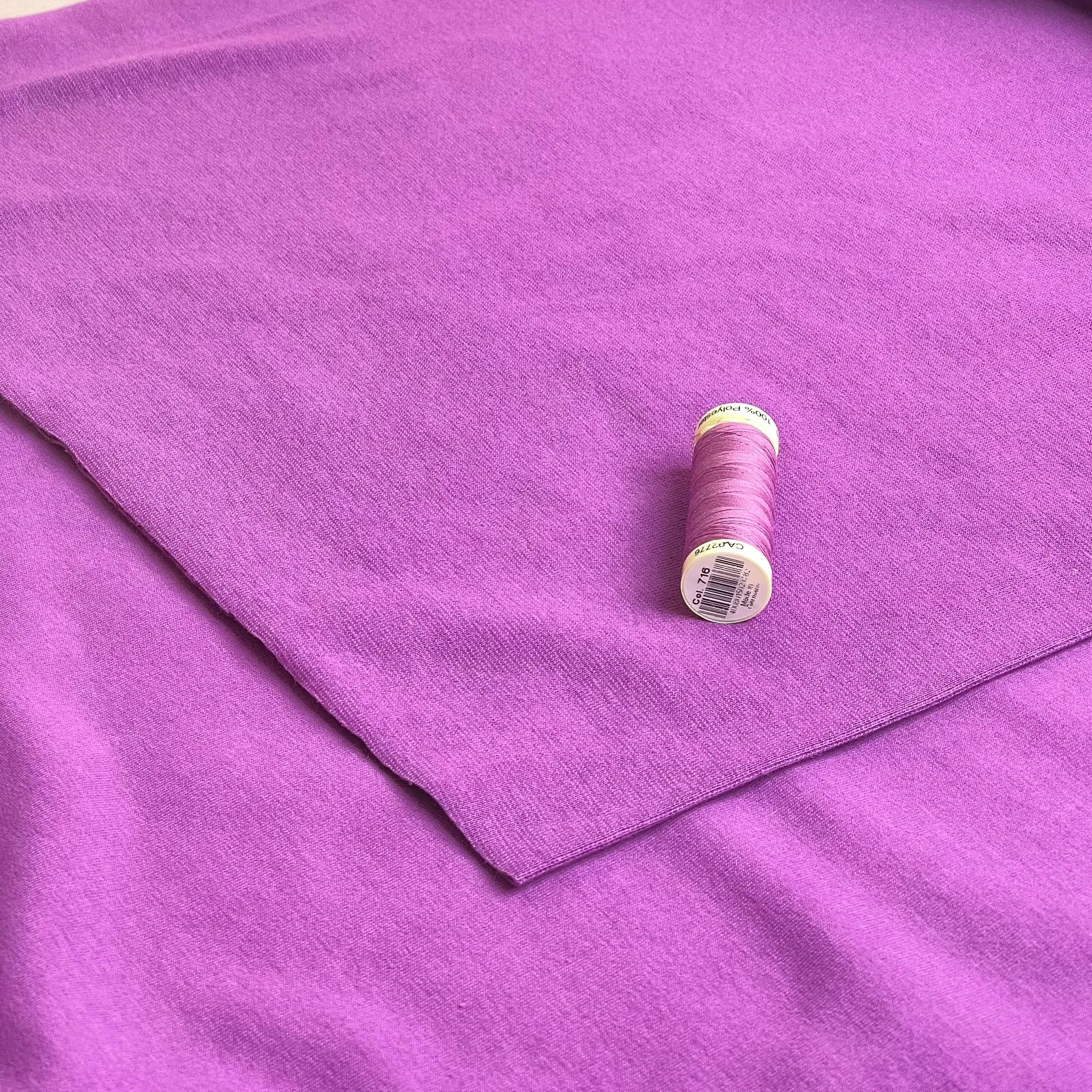 Peach Soft GOTS Organic Cotton Sweat-shirting in Violet