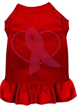 Pink Ribbon Rhinestone Dress Red Xs