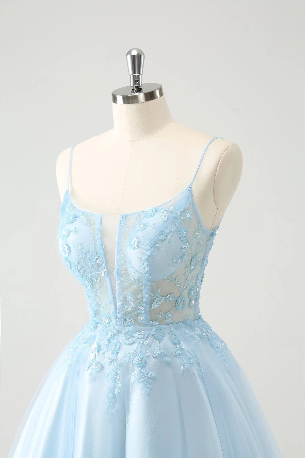 Princess Blush Applique Tulle A Line Mini Dress