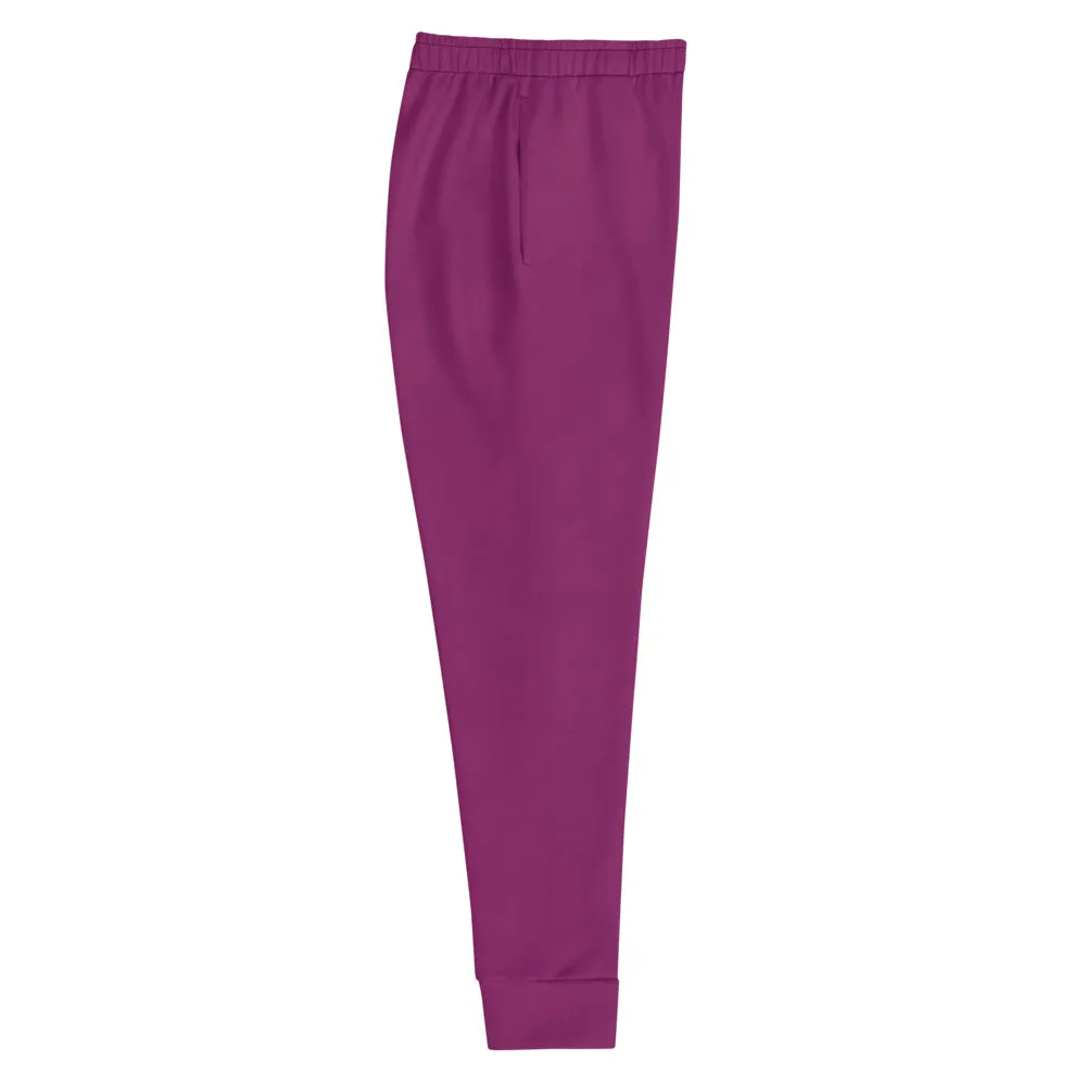 Purple Women's Joggers, Solid Color Slim Fit Ladies' Skinny Soft Sweatpants -Made in EU