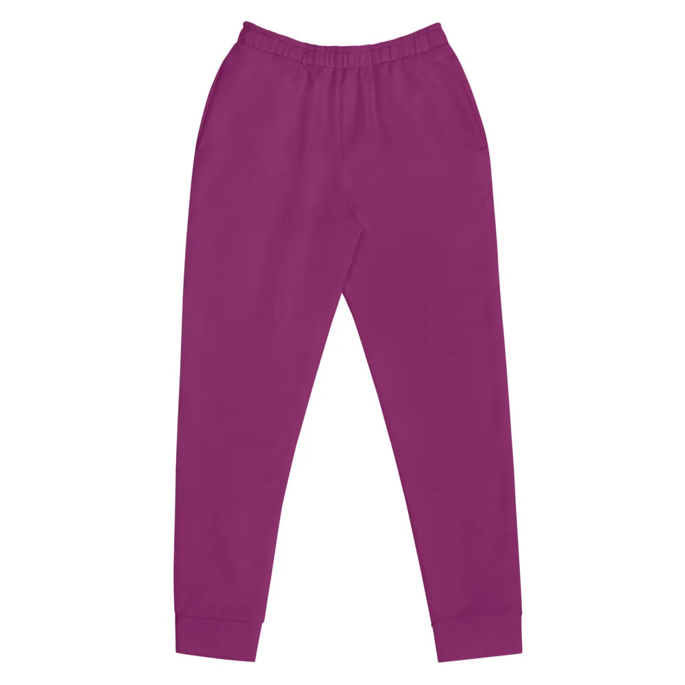 Purple Women's Joggers, Solid Color Slim Fit Ladies' Skinny Soft Sweatpants -Made in EU