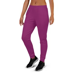 Purple Women's Joggers, Solid Color Slim Fit Ladies' Skinny Soft Sweatpants -Made in EU