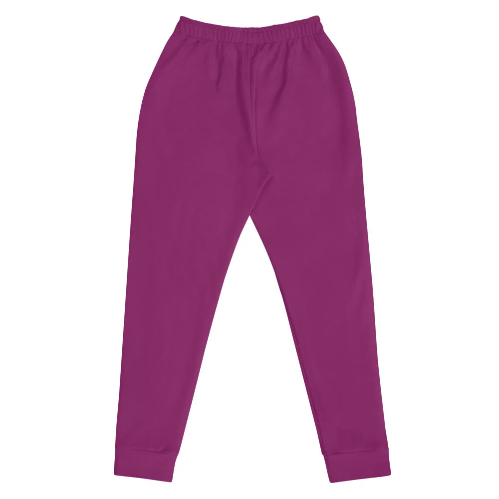 Purple Women's Joggers, Solid Color Slim Fit Ladies' Skinny Soft Sweatpants -Made in EU