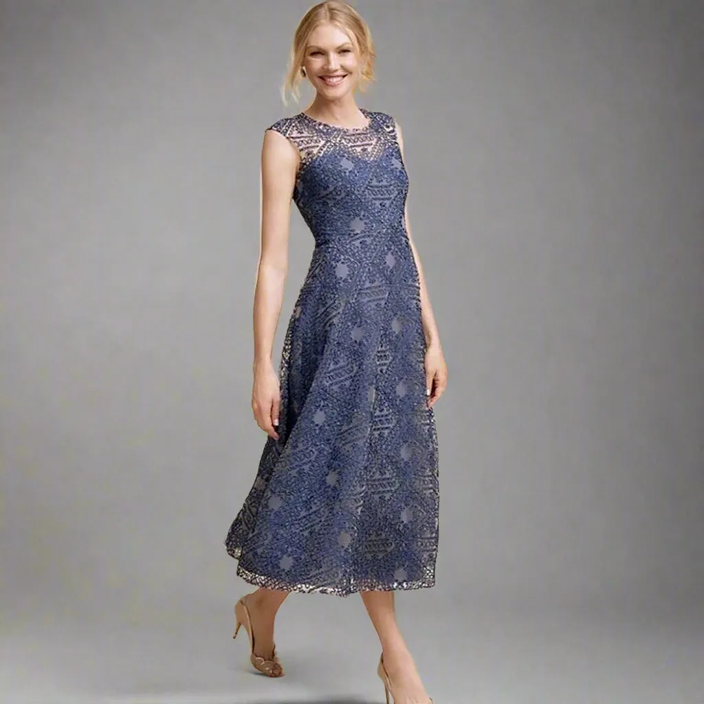 Sara Emanuel slate blue dress, sizes 6 & 8