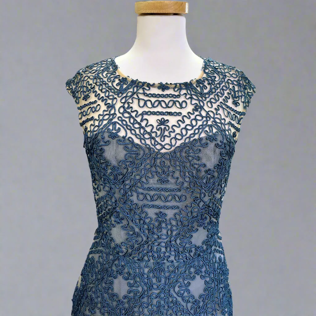 Sara Emanuel slate blue dress, sizes 6 & 8