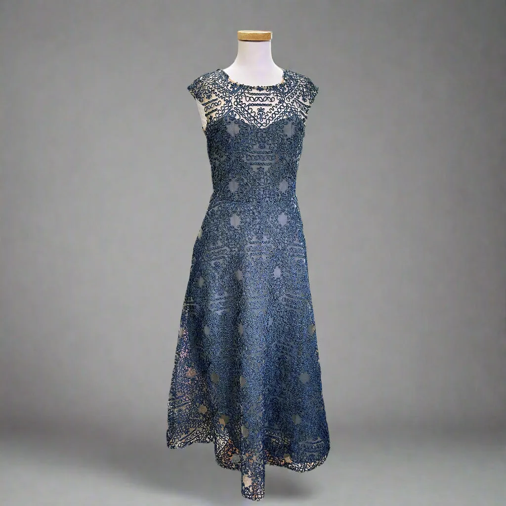Sara Emanuel slate blue dress, sizes 6 & 8
