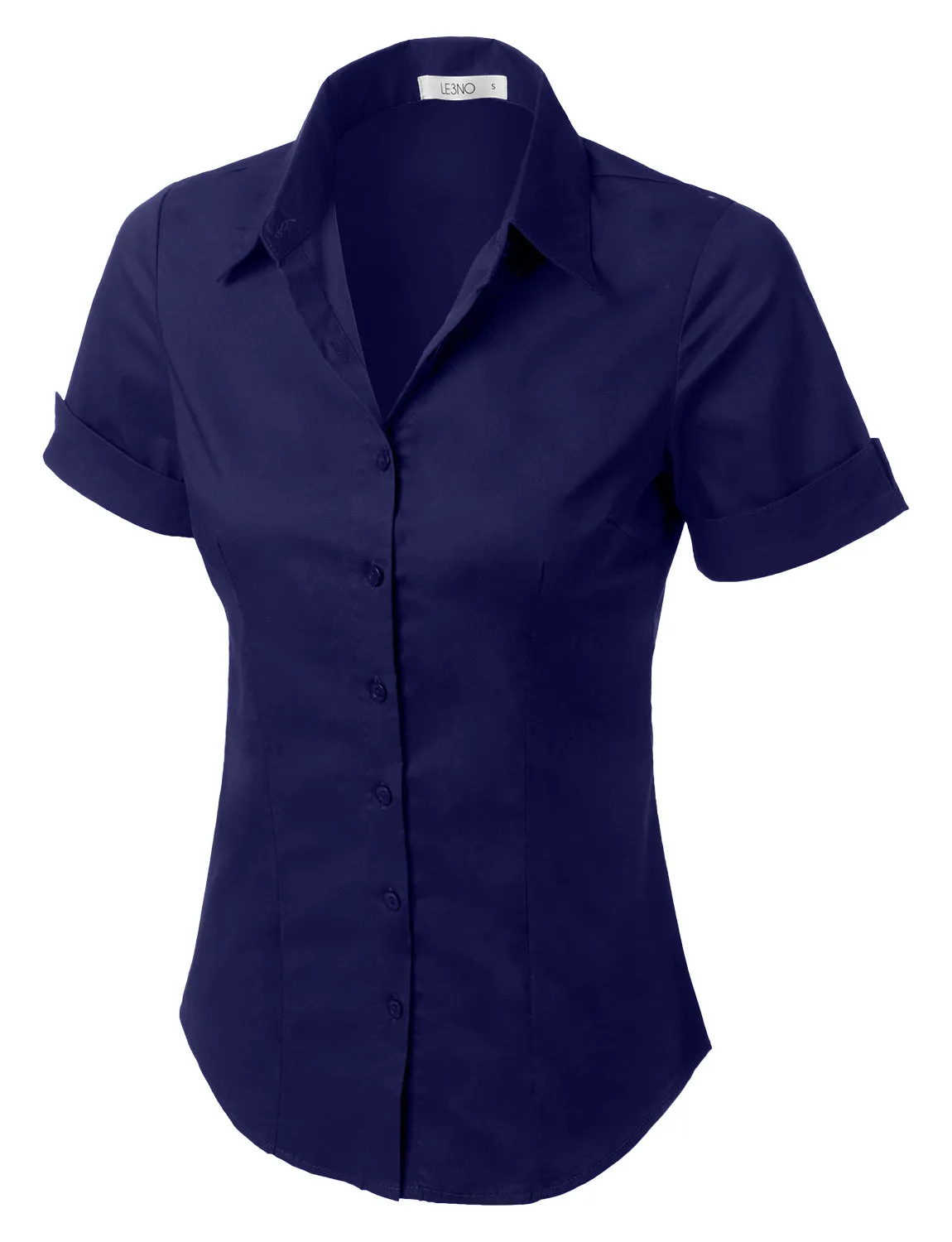 Short Sleeve Stretch Button down Cotton Shirt