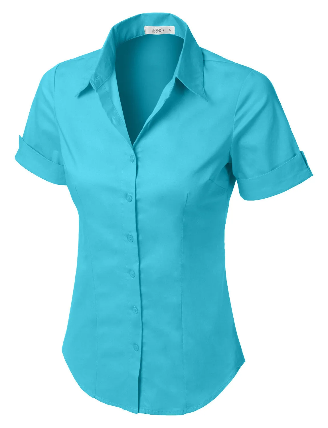 Short Sleeve Stretch Button down Cotton Shirt