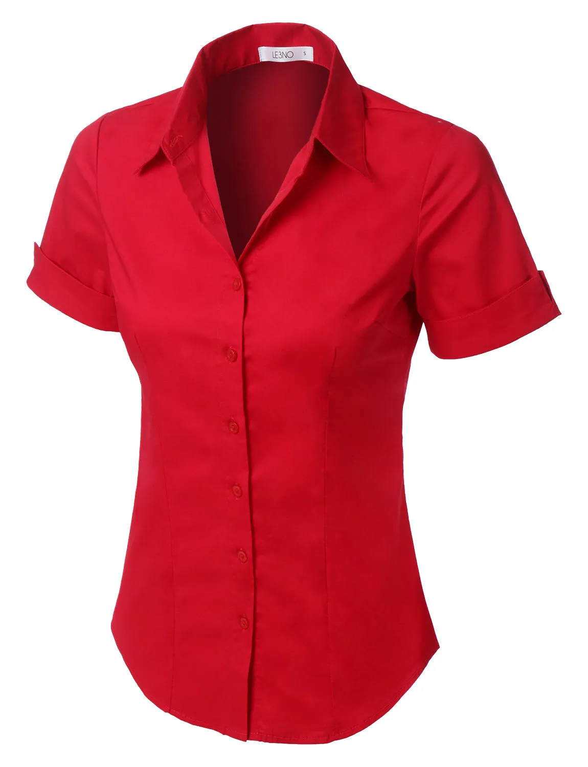 Short Sleeve Stretch Button down Cotton Shirt