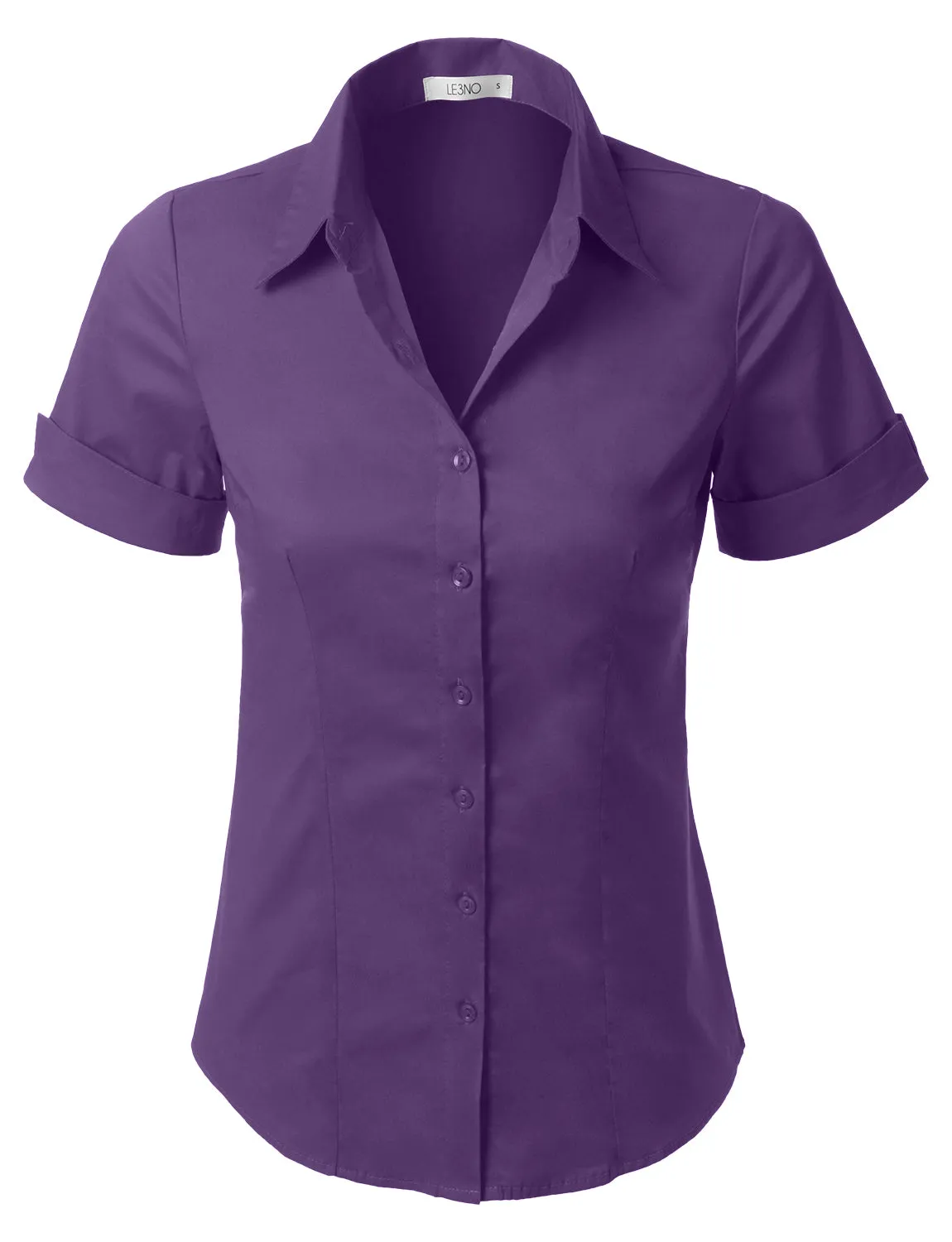 Short Sleeve Stretch Button down Cotton Shirt