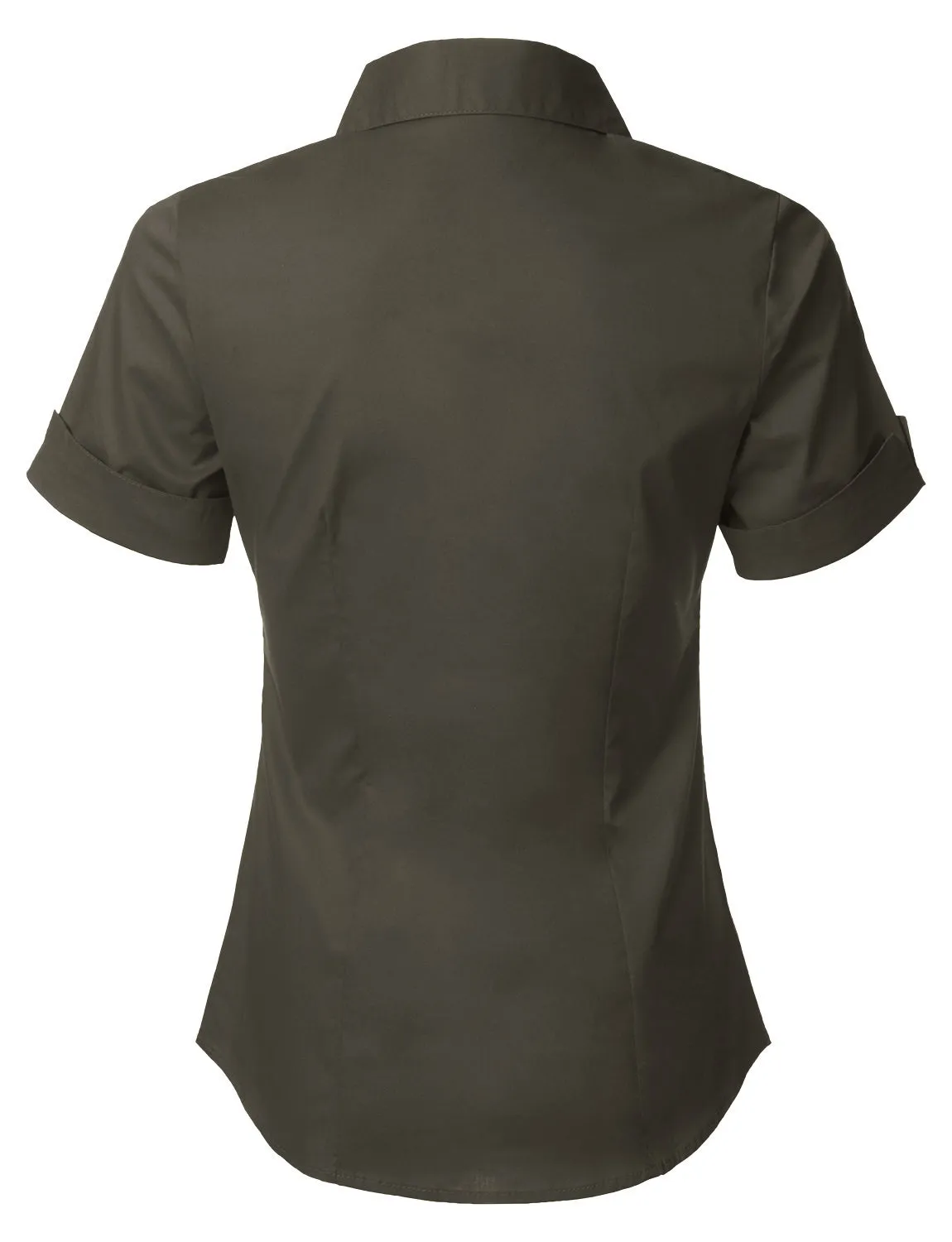 Short Sleeve Stretch Button down Cotton Shirt