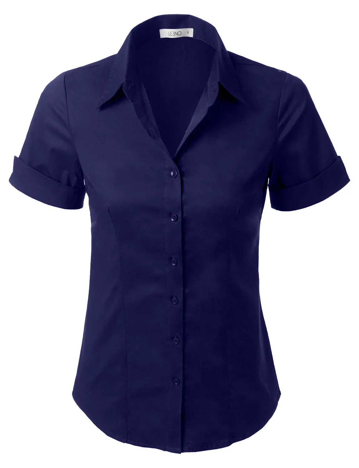 Short Sleeve Stretch Button down Cotton Shirt