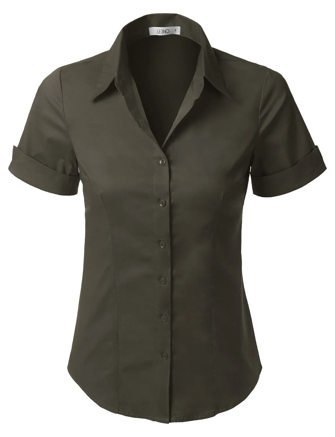 Short Sleeve Stretch Button down Cotton Shirt