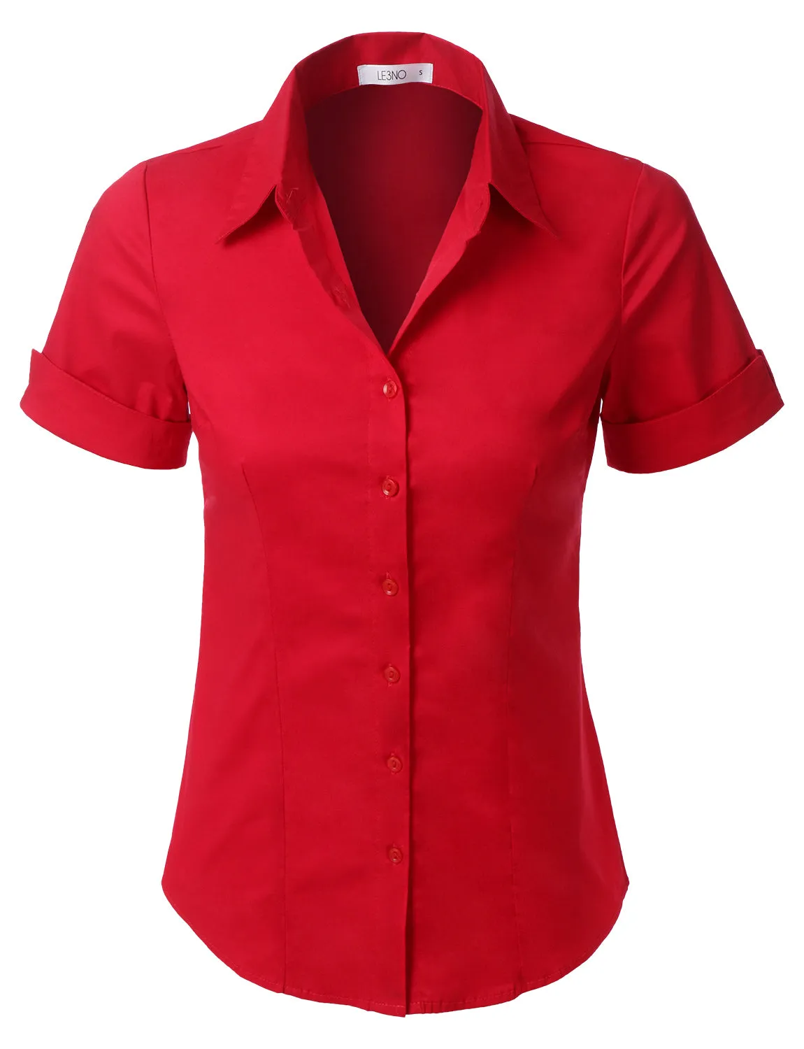 Short Sleeve Stretch Button down Cotton Shirt
