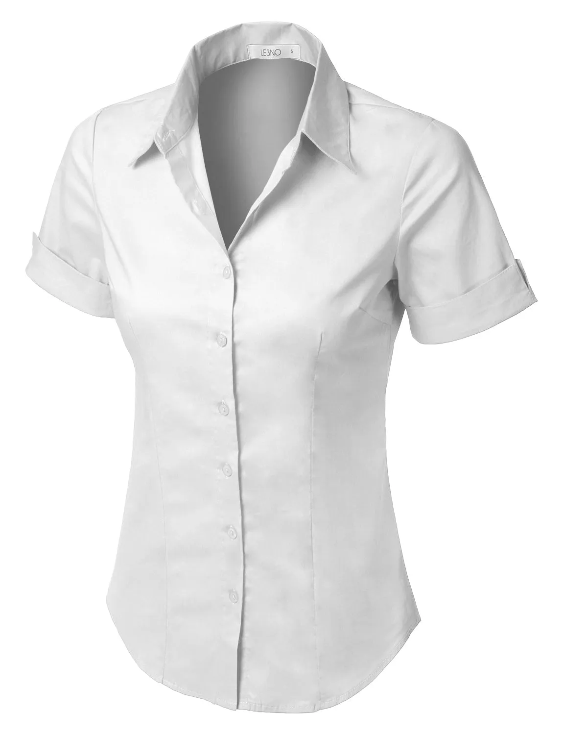 Short Sleeve Stretch Button down Cotton Shirt