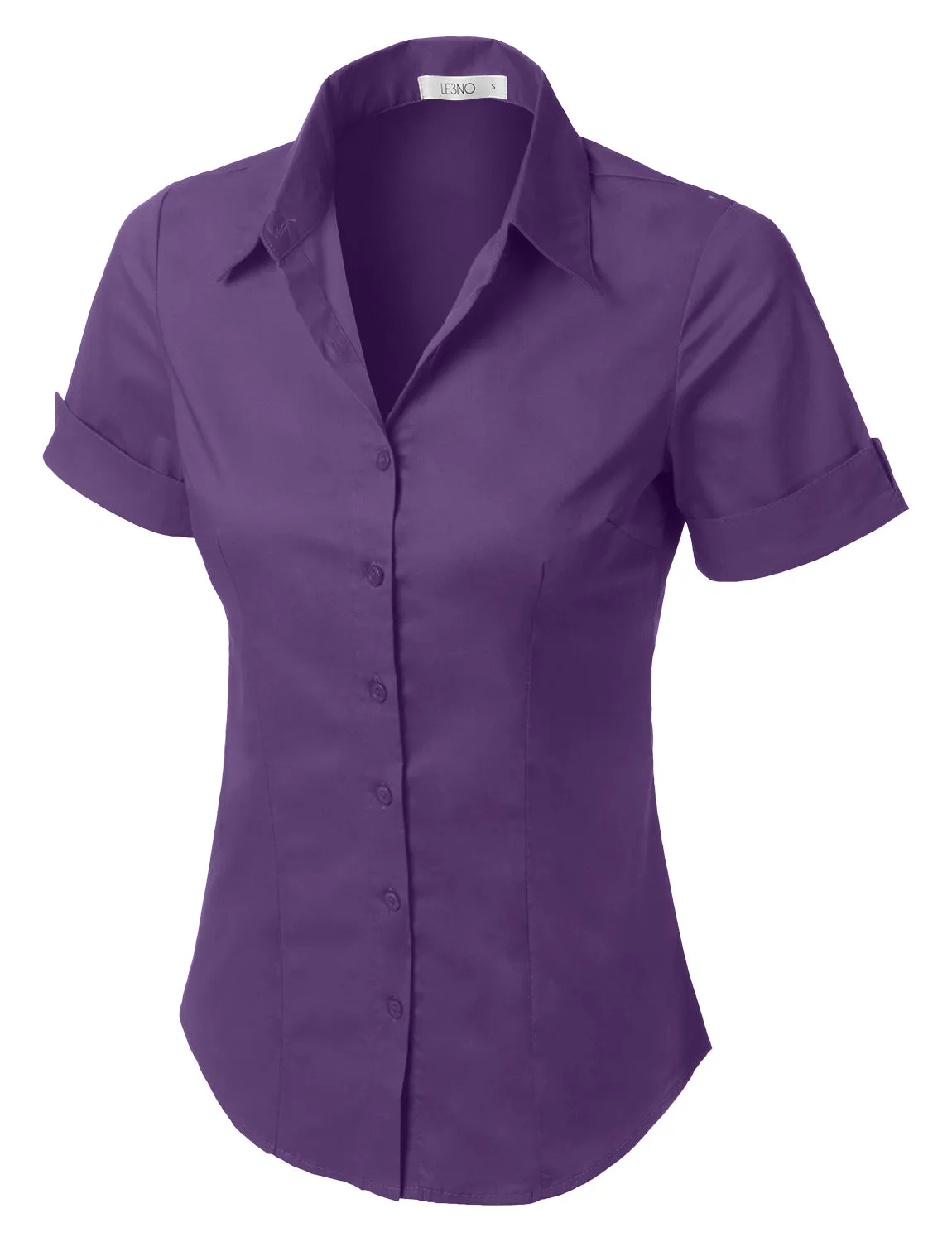 Short Sleeve Stretch Button down Cotton Shirt