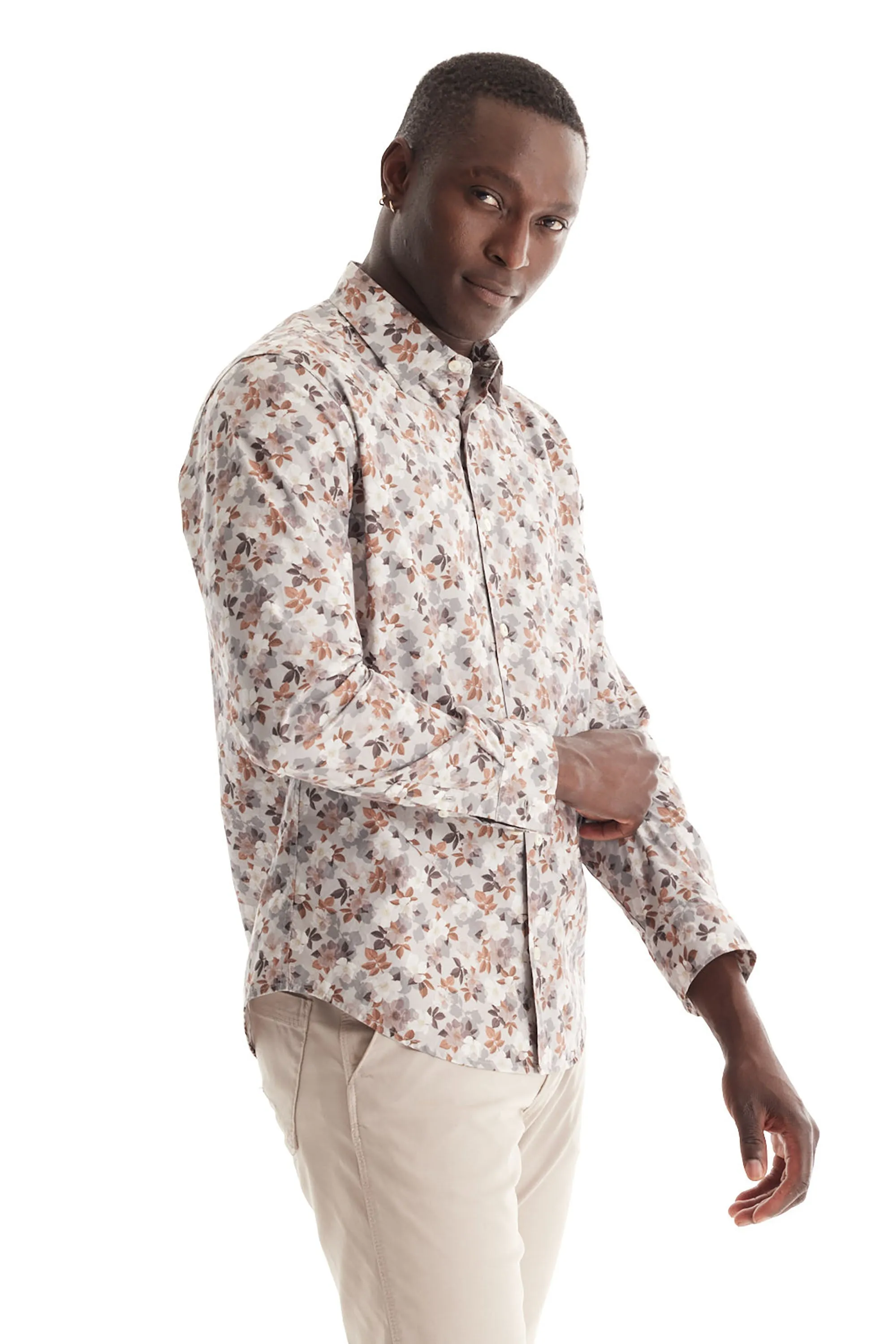 Soft Cloth Point Collar Shirt in Italian Woven Fabric - Flat Grey Nysa