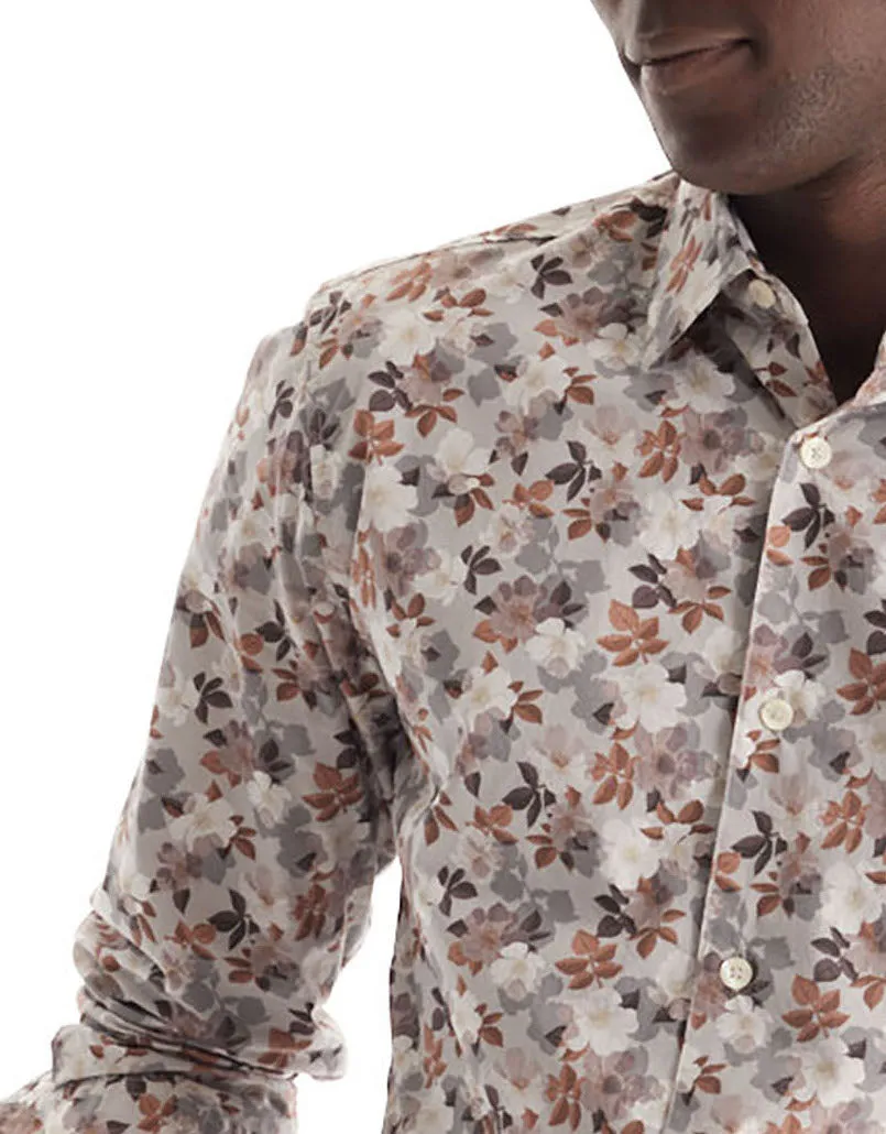 Soft Cloth Point Collar Shirt in Italian Woven Fabric - Flat Grey Nysa