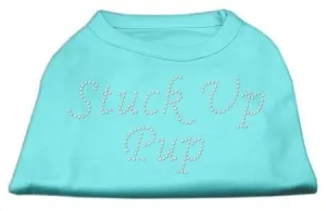 Stuck Up Pup Rhinestone Shirts Aqua XXL (18)
