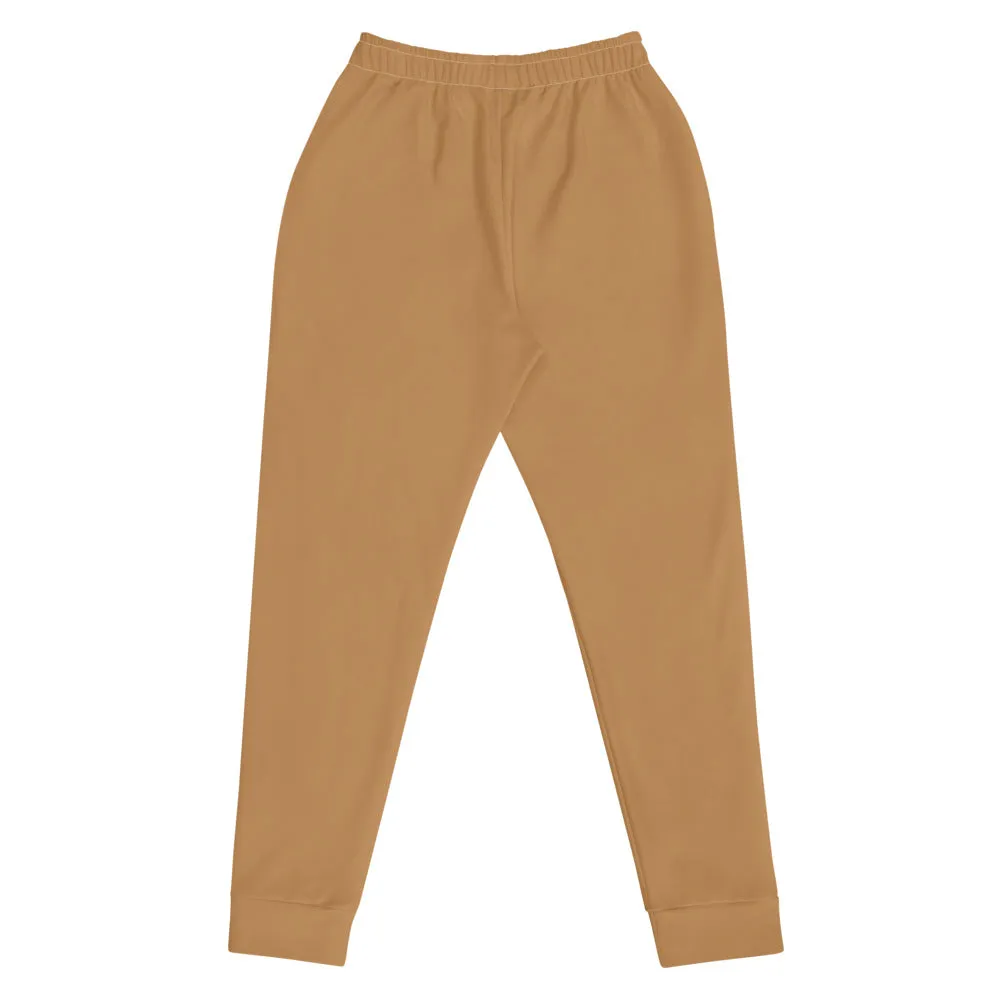 Tan Women's Joggers, Brown Womens Joggers Casual Skinny Best Sweatpants-Made in EU