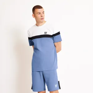 Triple Panel T-Shirt - Shadow Blue / White / Black