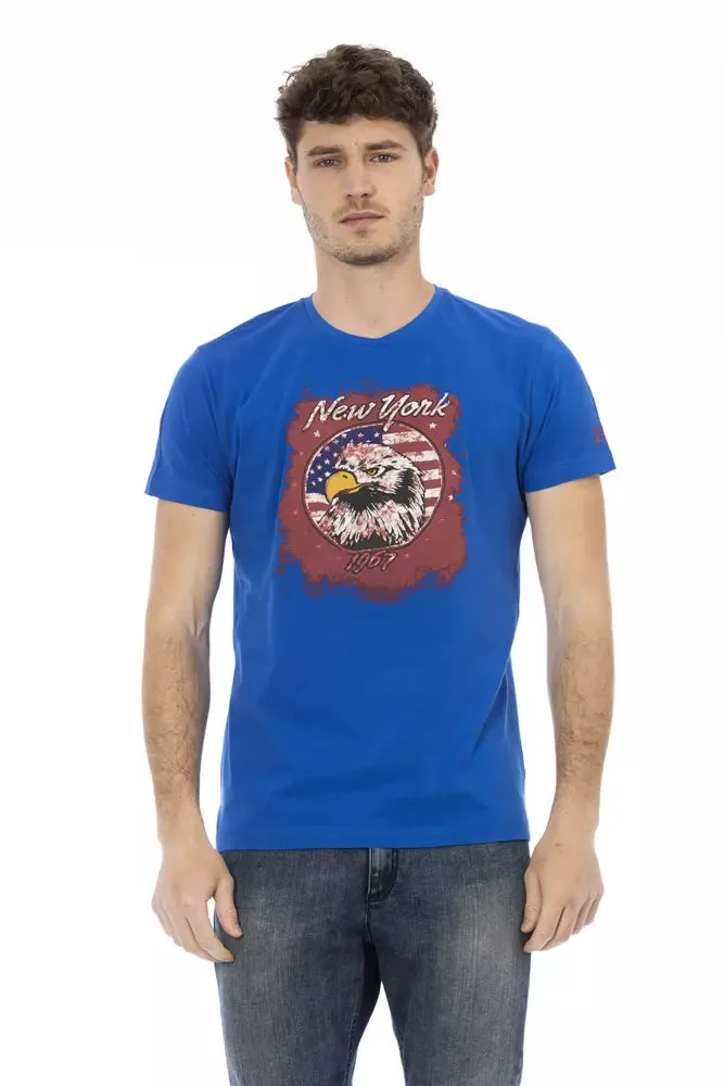 Trussardi Action Sleek Blue Short Sleeve Round Neck Tee